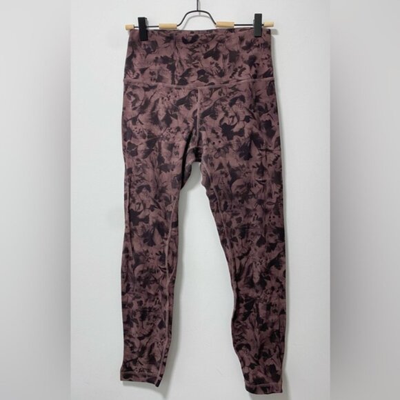 Lululemon Align Pant Mini Dusk Floral Antique Bark Black Size 8 - Picture 3 of 12